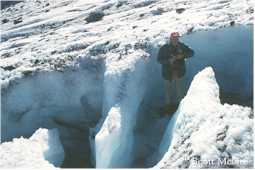 A meandering supra-glacial stream channel