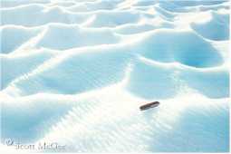Suncups on the surface of a glacier