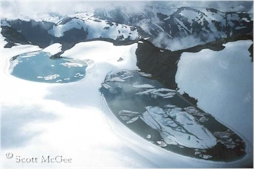 Marginal lakes at the head of the Lemon Glacier