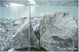 This rock illustrates the incredible force exerted by water as it freezes